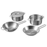 DUKTIG Batería cocina infantil, 5 piezas, plateado