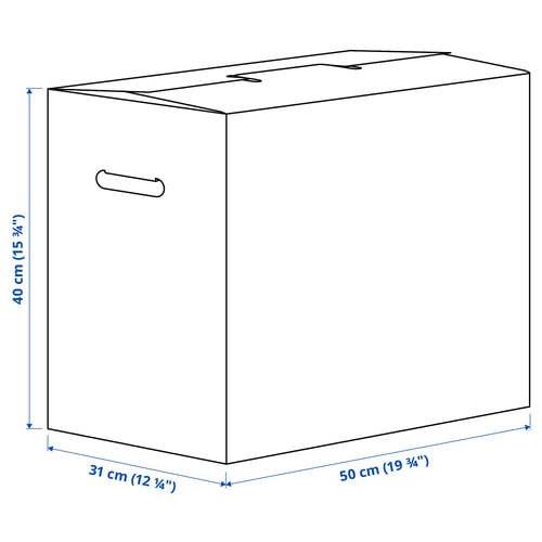 DUNDERGUBBE Caja para mudanza, café, 50x31x40 cm