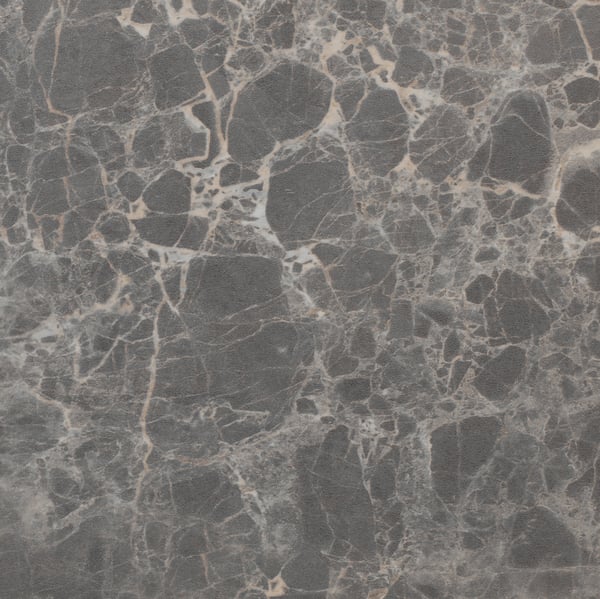 EKBACKEN Cubierta de cocina, gris osc efecto mármol/laminado, 246x2.8 cm