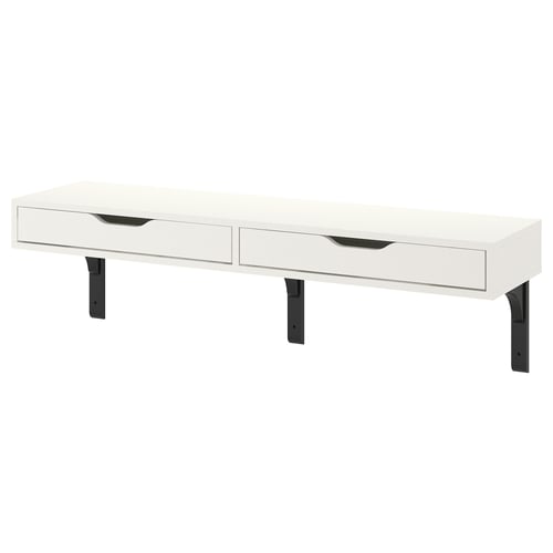 EKBY ALEX / RAMSHULT Repisa, blanco/negro, 119x29 cm