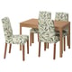 EKEDALEN / BERGMUND Juego de comedor con 4 sillas, efecto roble/Fågelfors multicolor, 120/180 cm