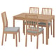 EKEDALEN / EKEDALEN Juego de comedor con 4 sillas, roble efecto roble/Orrsta gris claro, 120/180 cm