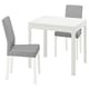 EKEDALEN / KÄTTIL Juego de comedor 2 sillas, blanco/Knisa gris claro, 80/120 cm