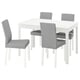 EKEDALEN / KÄTTIL Juego de comedor con 4 sillas, blanco/Knisa gris claro, 120/180 cm