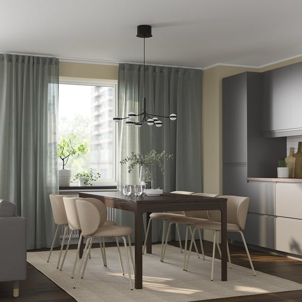 EKEDALEN Mesa extensible, café oscuro, 180/240x90 cm