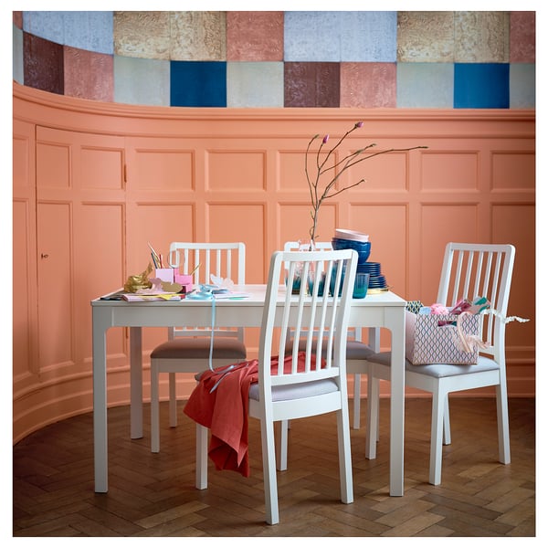 EKEDALEN Silla, Blanco/Orrsta gris claro IKEA Chile