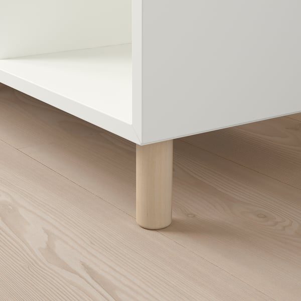 EKET Combinación almacenaje con patas, blanco/madera, 140x35x80 cm