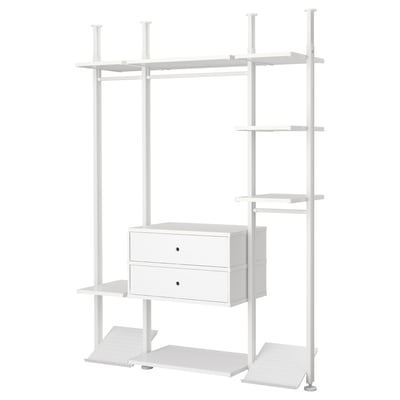 ELVARLI Combinación clóset, blanco, 178x51x222-350 cm