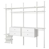 ELVARLI Combinación clóset, blanco, 262x51x222-350 cm