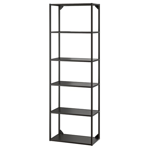 ENHET Estructura mueble alto con repisas, gris oscuro, 60x30x180 cm