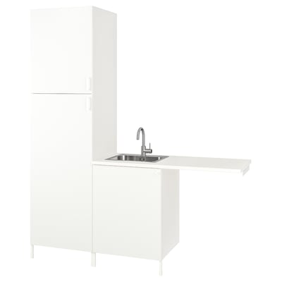 ENHET Juego de muebles para lavadero, blanco, 183x63.5x222.5 cm
