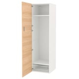 ENHET Mueble de almacenamiento, blanco/efecto roble, 60x62x210 cm