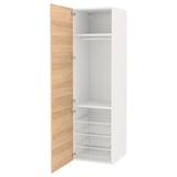 ENHET Mueble de almacenamiento, blanco/efecto roble, 60x62x210 cm