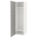 ENHET Mueble de almacenamiento, blanco/gris estructura, 60x62x210 cm
