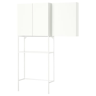 ENHET Mueble de almacenamiento, blanco, 140x32x204 cm