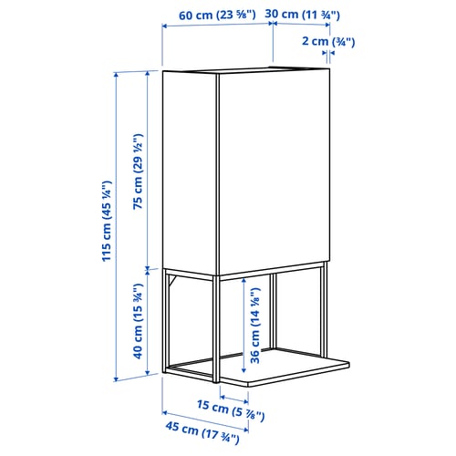 ENHET Mueble de almacenamiento, blanco, 60x45x115 cm