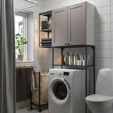 ENHET Mueble de almacenamiento, gris oscuro/gris, 120x32x204 cm