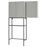 ENHET Mueble de almacenamiento, gris oscuro/gris, 140x32x204 cm
