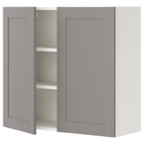 ENHET Mueble mural, blanco/gris estructura, 80x32x75 cm