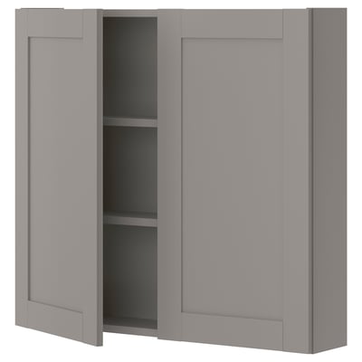 ENHET Mueble mural, gris/gris estructura, 80x17x75 cm