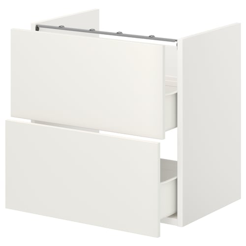 ENHET Mueble vanitorio con 2 cajones, blanco, 60x42x60 cm