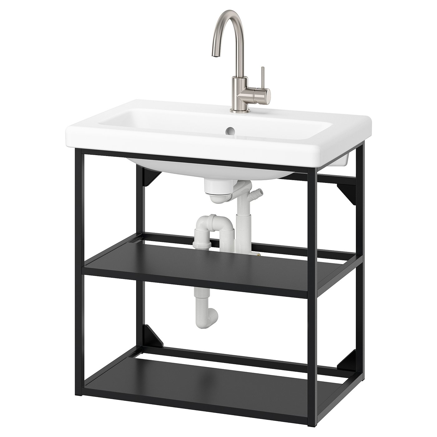 Mueble lavamanos abierto con repisa