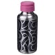 ENKELSPÅRIG Botella de agua, acero inoxidable con diseño/negro rosado, 0.5 l