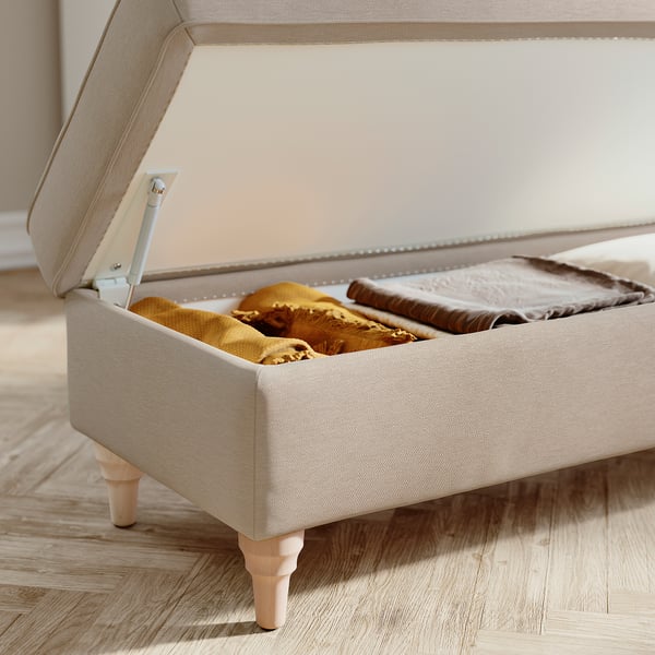 ESSEBODA Banca con almacenaje, Knäbäck/beige abedul