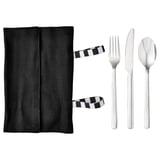 FINSKUREN Cubiertos para viaje con estuche, acero inoxidable/negro