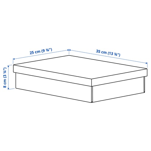 FJÄDERHARV Caja con tapa, blanco, 25x35x8 cm