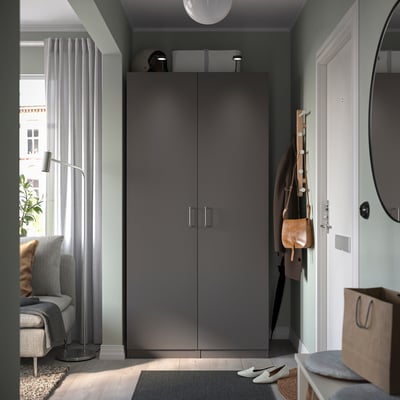FORSAND Puerta con bisagras, Gris oscuro, 50x195 cm