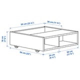 FREDVANG Almacenaje bajo cama/velador, blanco, 59x56 cm
