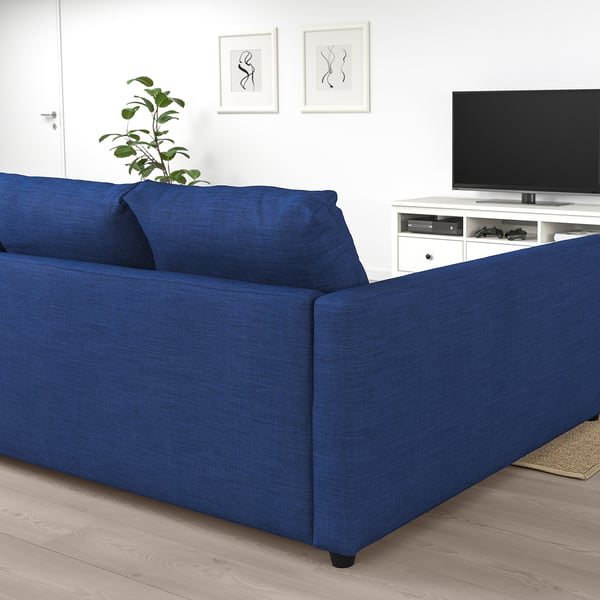 FRIHETEN Sofá cama esquinero con almacenaje, Skiftebo azul