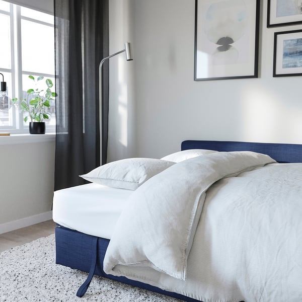 FRIHETEN Sofá cama esquinero con almacenaje, Skiftebo azul