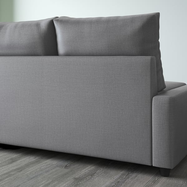 FRIHETEN Sofá cama esquinero con almacenaje, Skiftebo Gris oscuro
