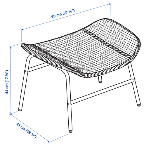 FRYKSÅS Sillón con apoyapiés, ratán/Risane natural