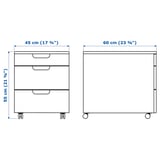GALANT Cajonera con ruedas, blanco, 45x55 cm