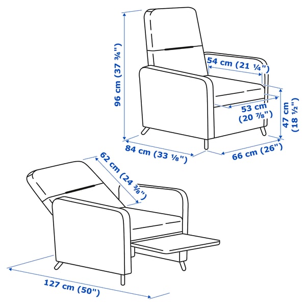 GISTAD Sillón reclinable, Idekulla burdeo