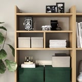 GJÄTTA Caja con tapa, terciopelo gris claro, 18x25x15 cm