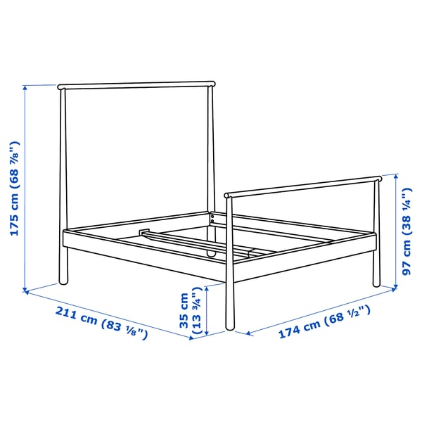 GJÖRA Estructura de cama, abedul/Lönset, 160x200 cm