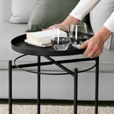 GLADOM Mesa lateral con bandeja, negro, 45x53 cm