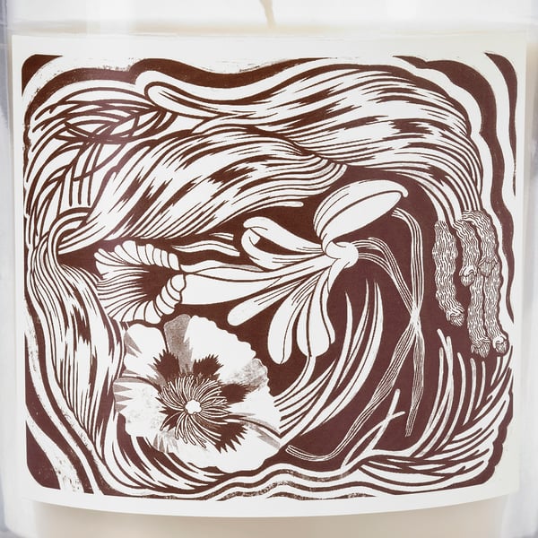 GLANSLIND Vela aromática en vaso, Vanilla ahumada/beige, 45 hr