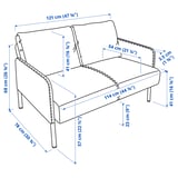 GLOSTAD Sofá 2 cuerpos seccional, Knisa gris osc