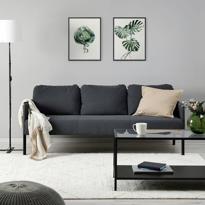 GLOSTAD Sofá 3 cuerpos, Knisa Gris oscuro