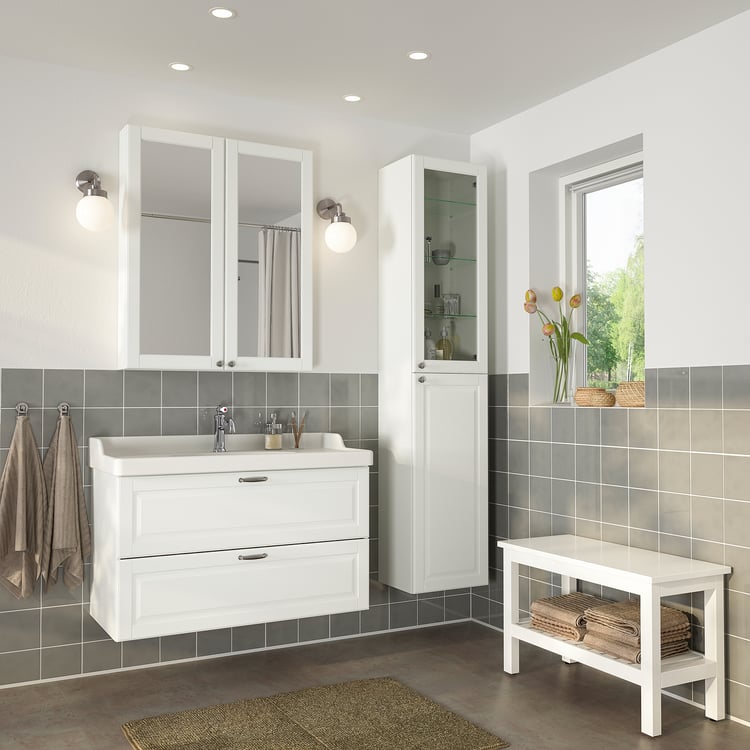 GODMORGON / RÄTTVIKEN Conjunto de muebles para baño, Kasjön blanco