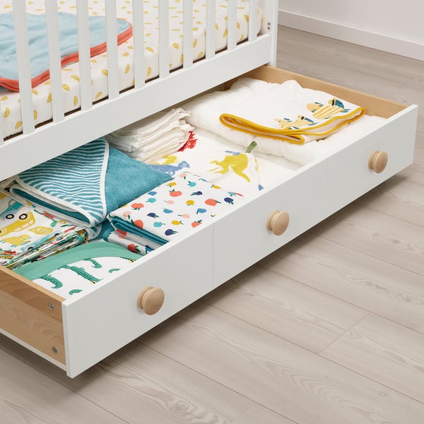 GONATT Cuna con cajón, blanco, 60x120 cm