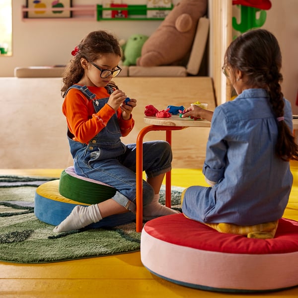 GREJSIMOJS Cojín de suelo, juego de 3, apilable/multicolor