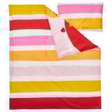GRÖNFINK Funda plumón y funda almohada cuna, multicolor/rayas, 110x125/35x55 cm