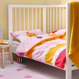 GRÖNFINK Funda plumón y funda almohada cuna, multicolor/rayas, 110x125/35x55 cm