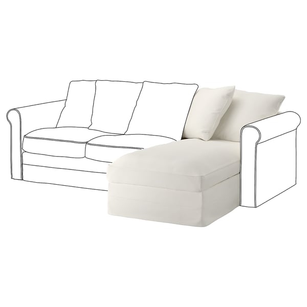 GRÖNLID Funda para chaiselongue, Inseros blanco